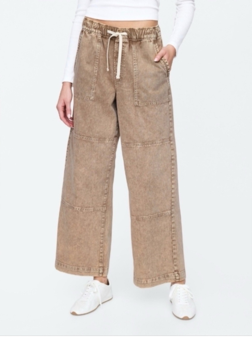 GAP High-Rise Wide-Leg Utility Pull-On Jeans